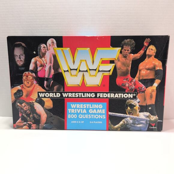 Vintage WWF Trivia Game 1998 Cardinal No. 32600 *Complete* Rock Rookie Card - Picture 1 of 8